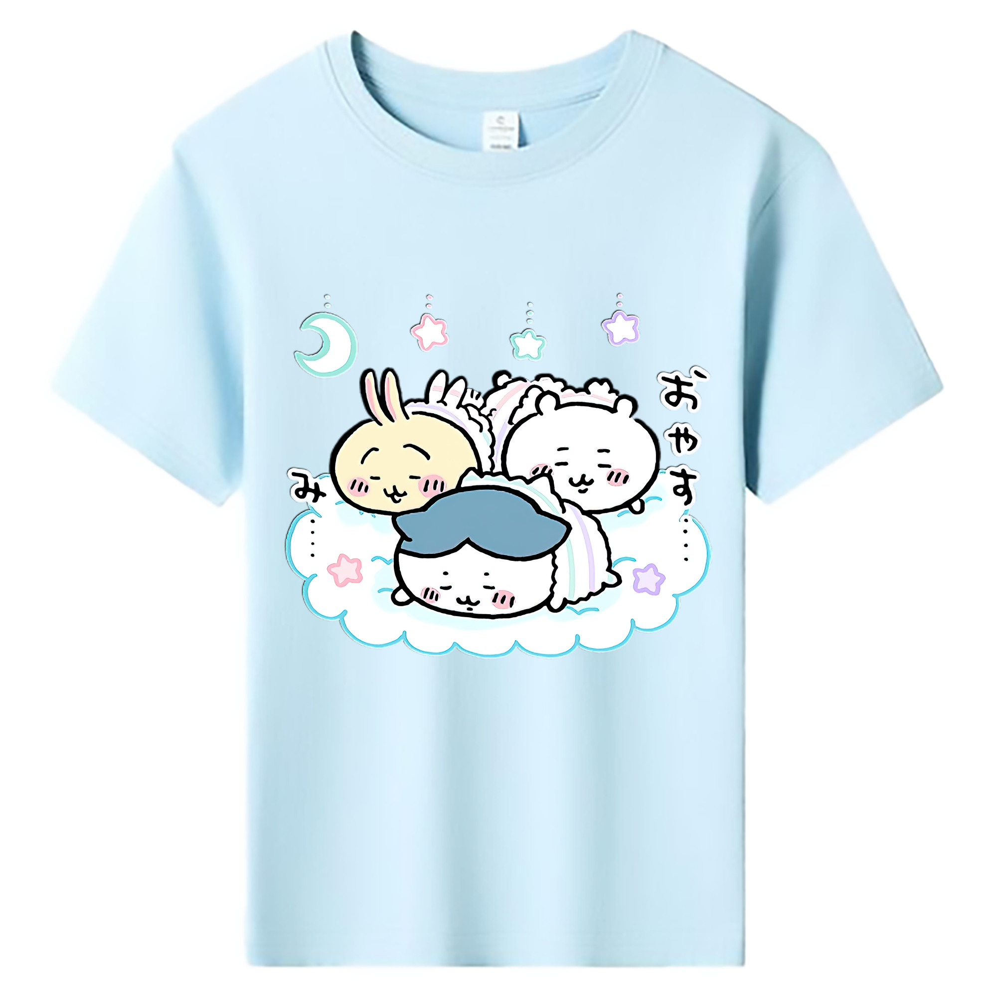 （画像用） ちいかわ ハチワレ Chii-kawa hachiware 綿100％キッズTシャツ（フロントプリント）